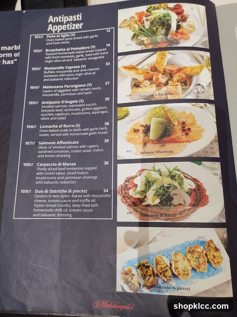Antipasti Appetizer Menu