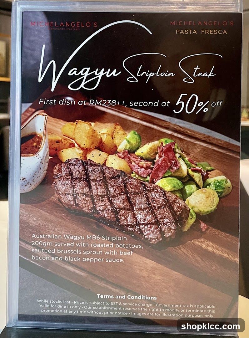 Wagyu Striploin Steak Menu Card