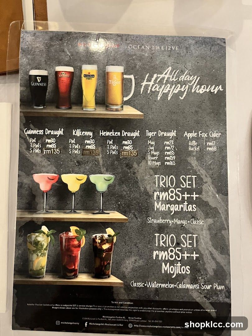 Ocean Weizve Happy Hour Menu