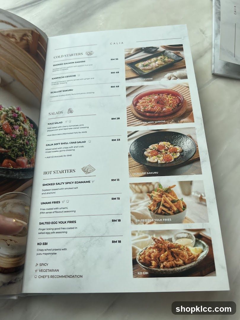 Calia Menu