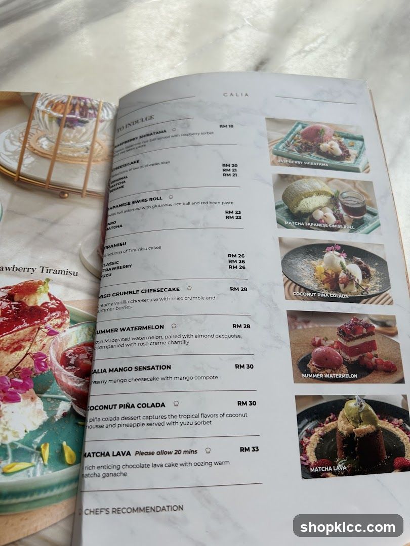Cafia Menu