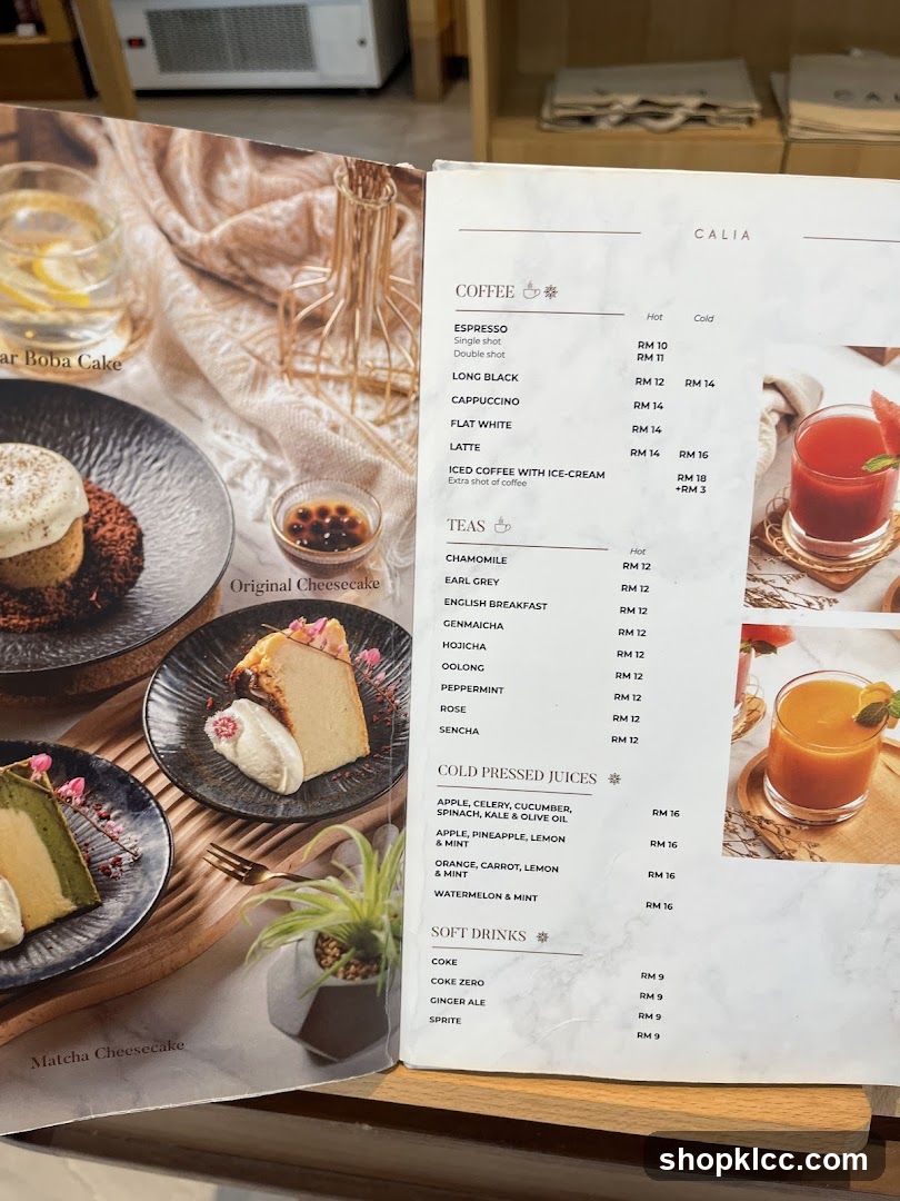 Coffee and Tea Menu Display
