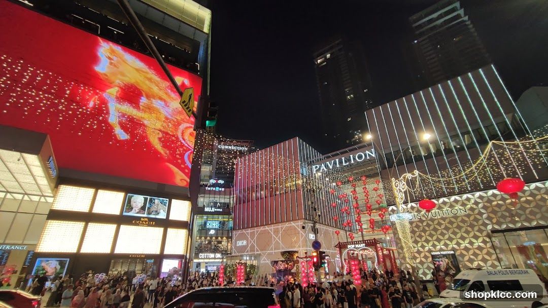 Night City Street Scene with Shopping Malls