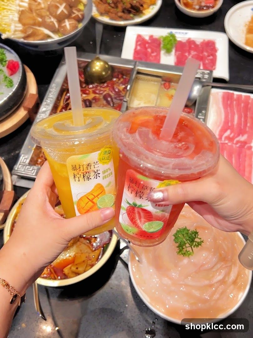 Two drinks and hot pot