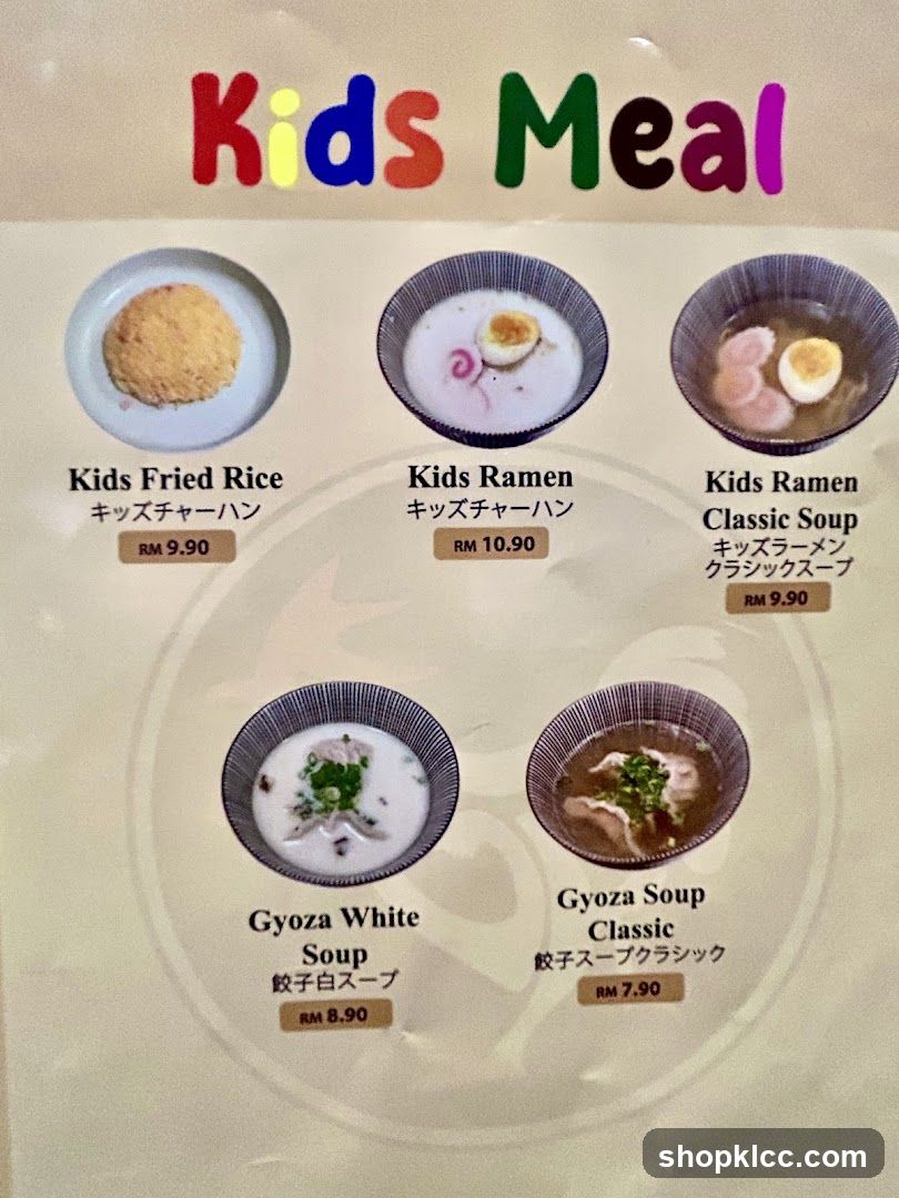Kids Meal Menu Board