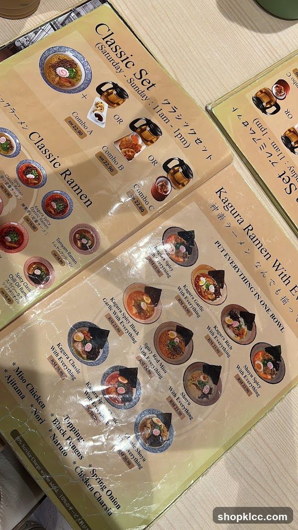 Ramen Menu