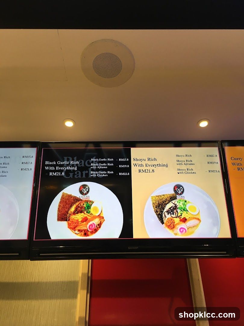 Ramen Menu Display
