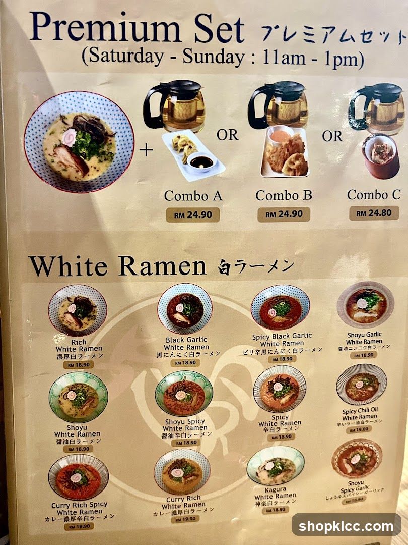 Premium Set & White Ramen Menu Board