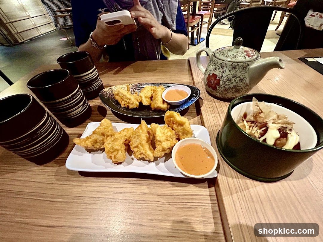 Tempura and Tea Set at Restaurant