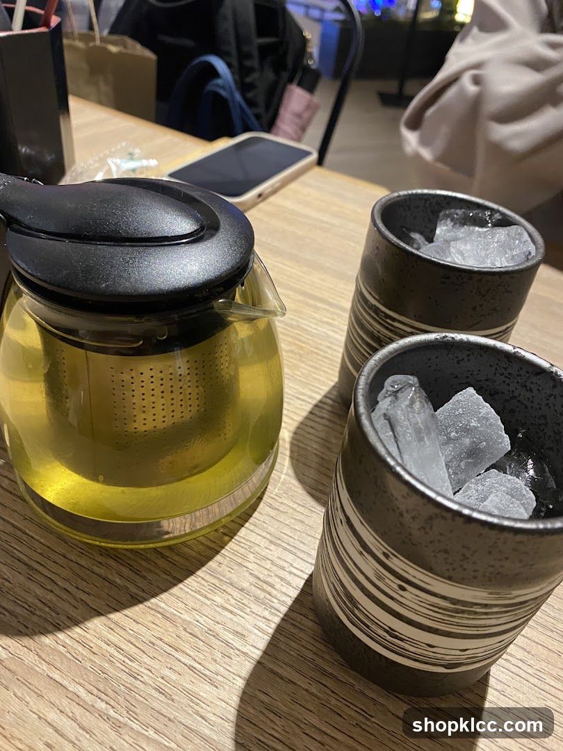 Tea and Ice on Table