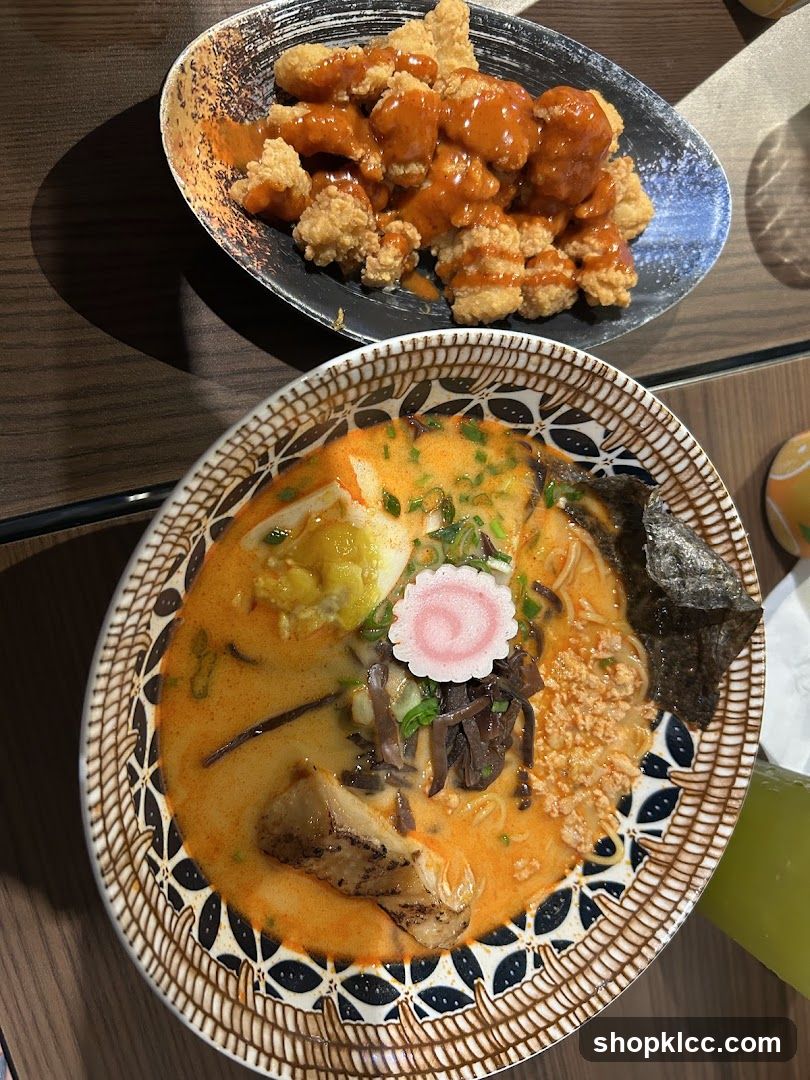 Ramen and Fried Chicken Dish