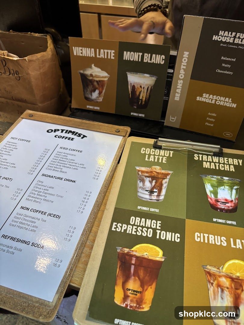 Optimist Coffee Menu