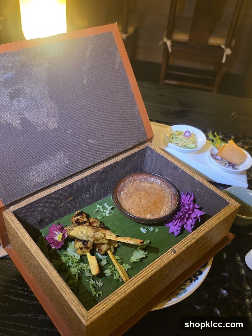Grilled Skewers in Wooden Box