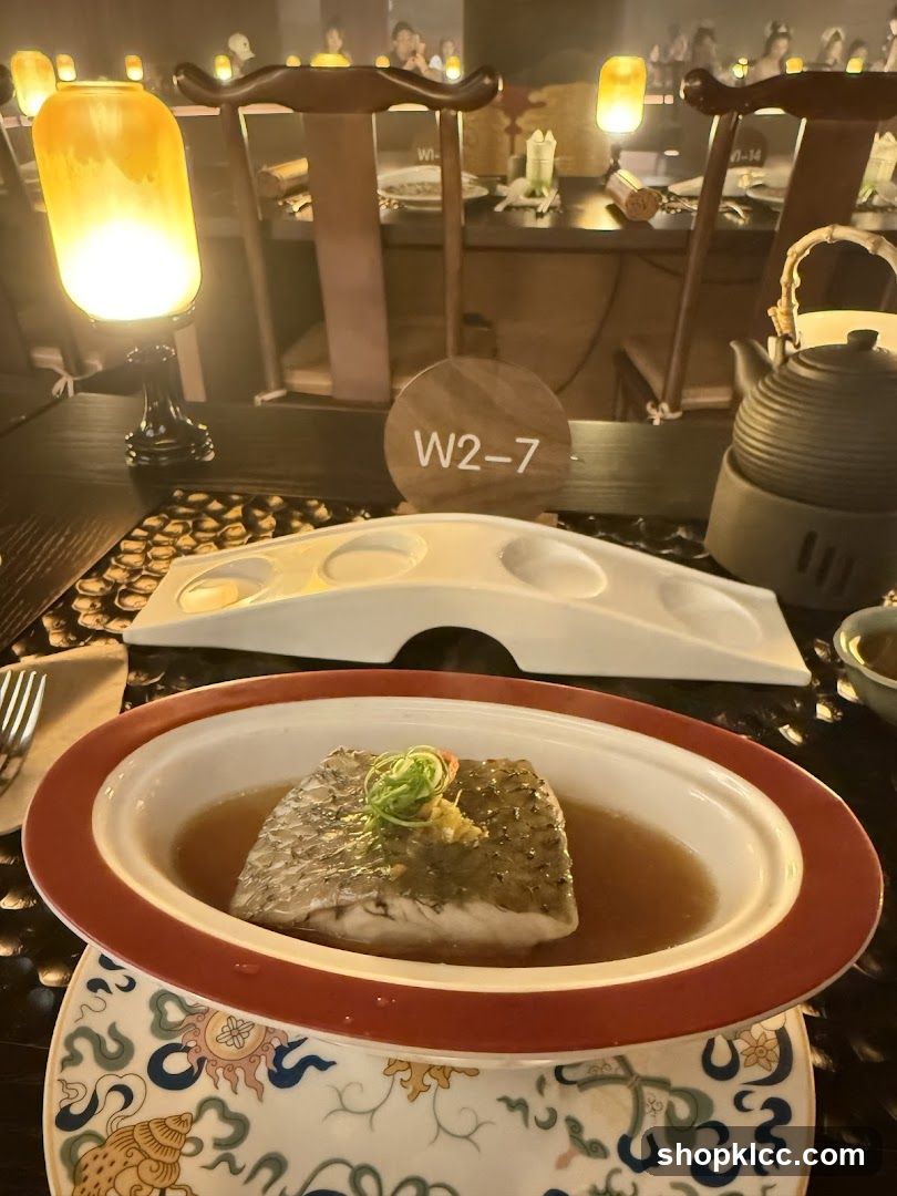 Dining Table with Steamed Fish Dish