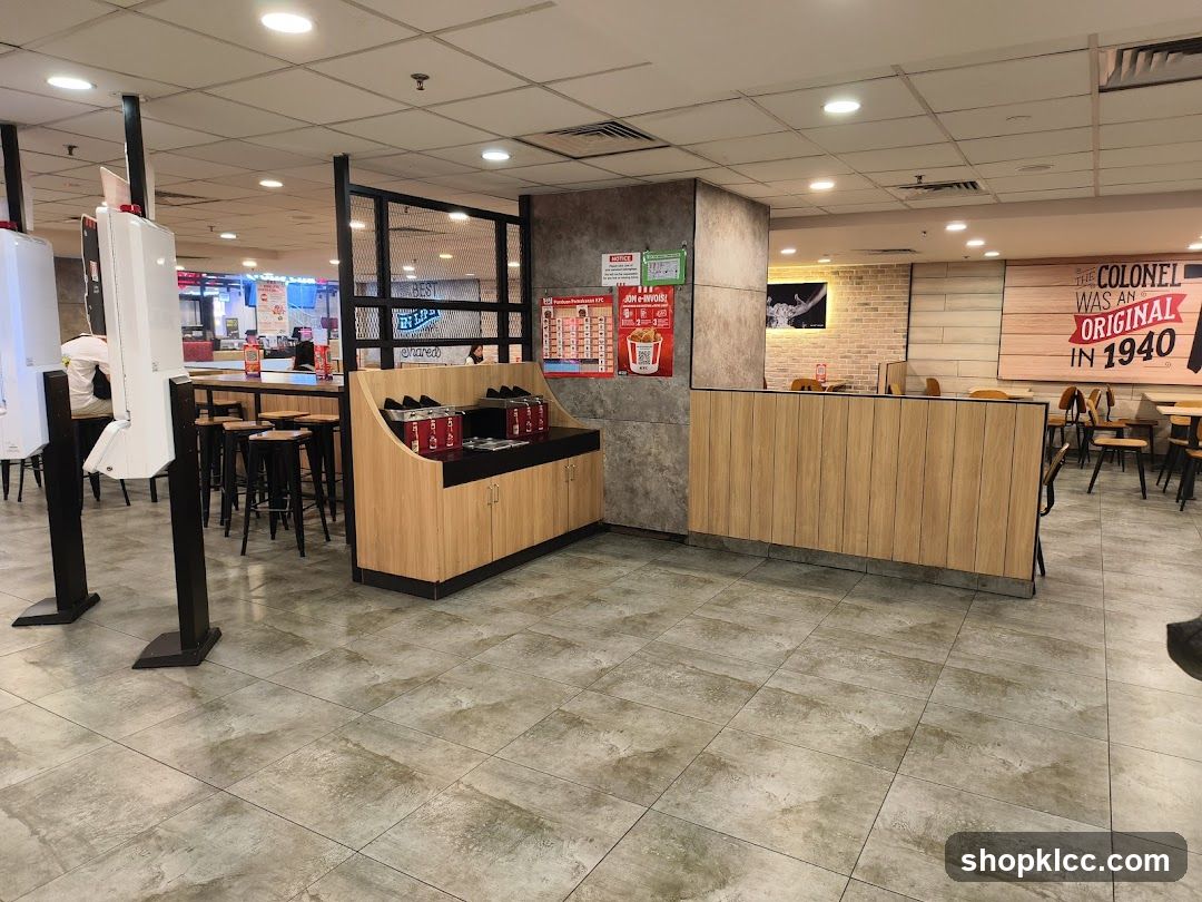 Interior of a food court or restaurant area