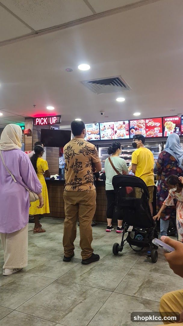 Customers at a fast food counter