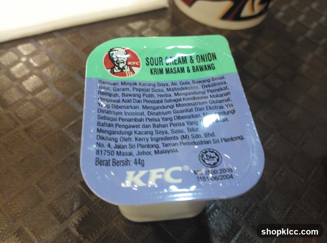 KFC Sour Cream & Onion Dip Cup