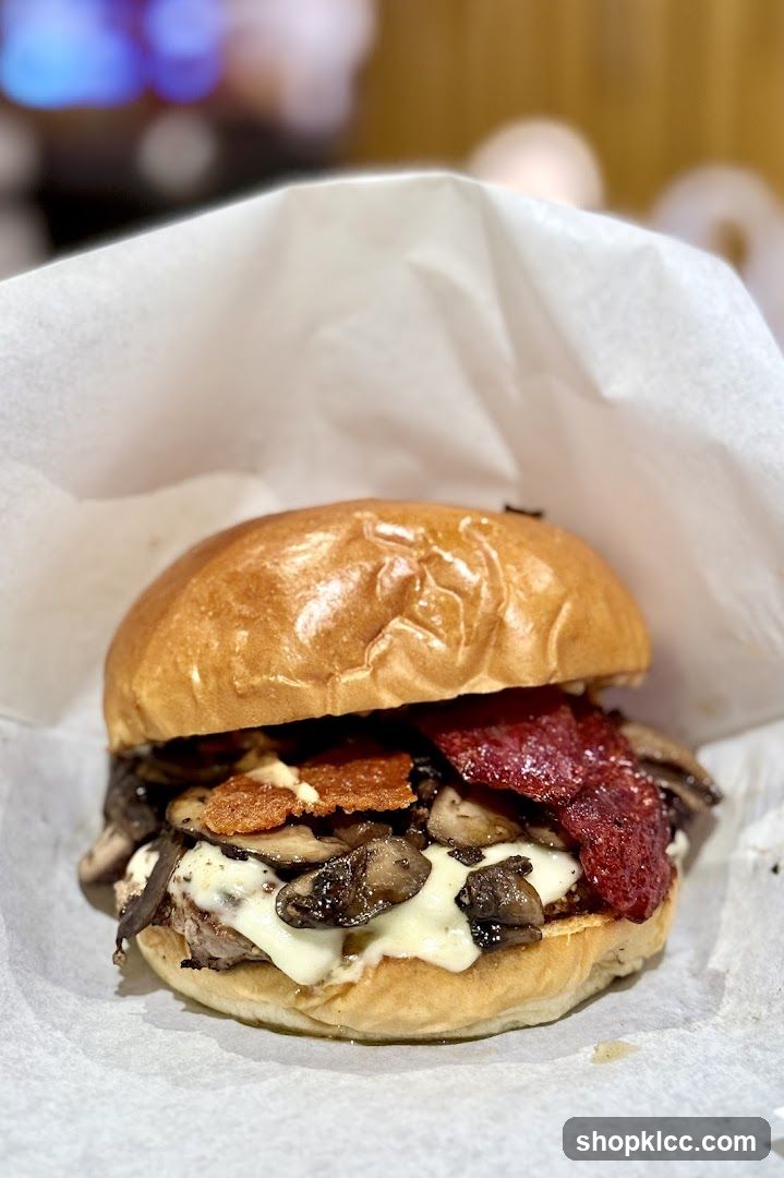 Mushroom and Bacon Burger