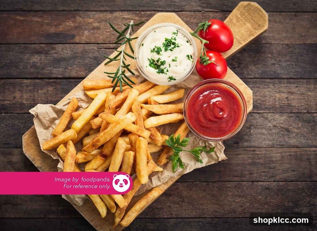 French Fries with Ketchup and Mayonnaise