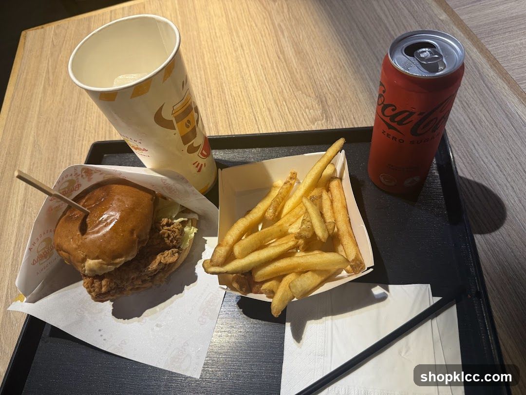 Burger, Fries, and Drink