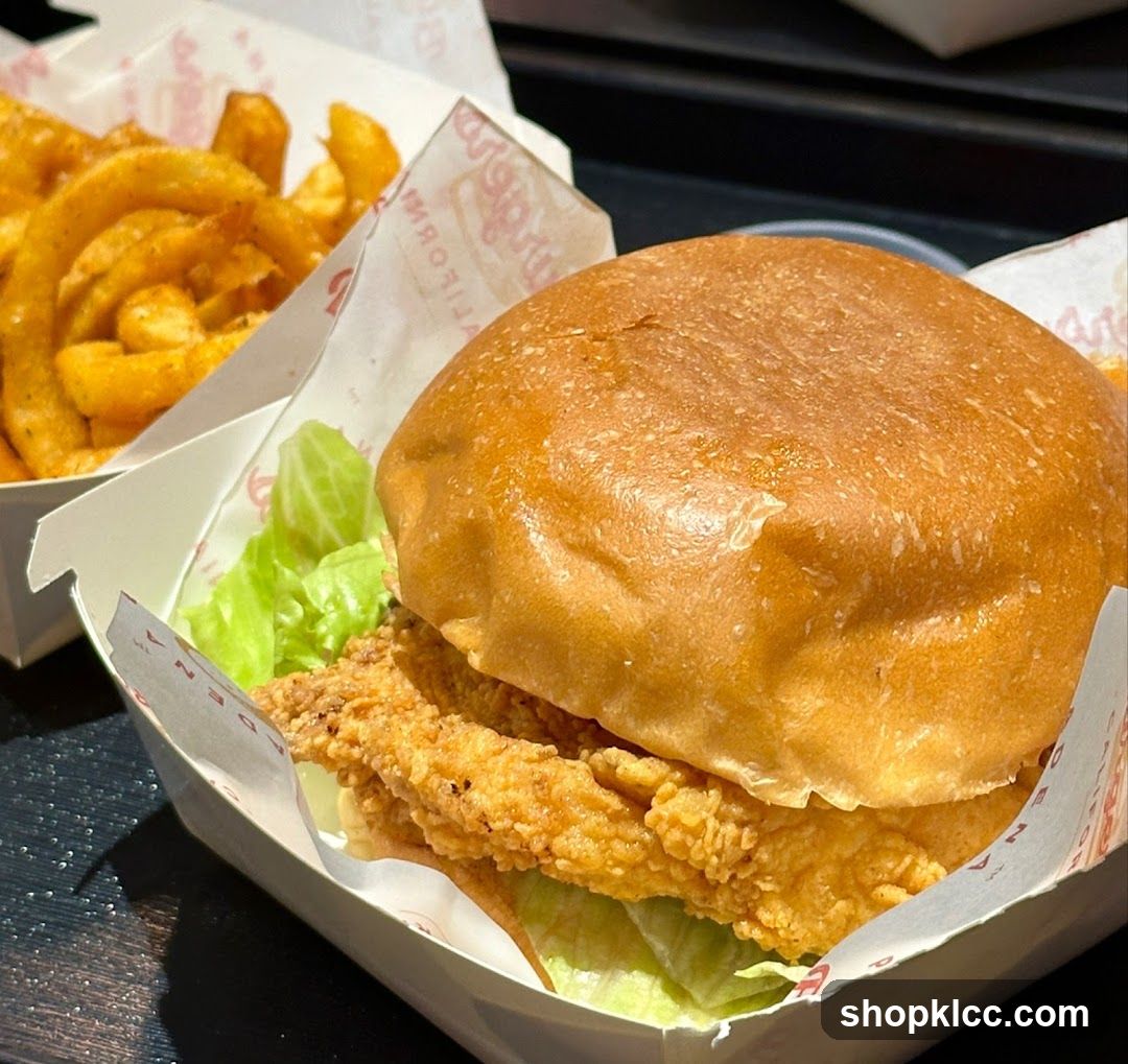Fried Chicken Sandwich and Curly Fries