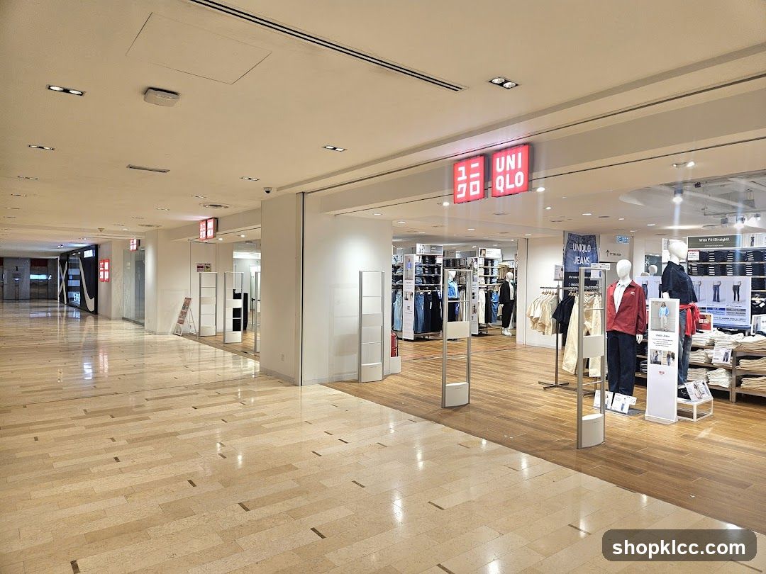 Shopping Mall Interior with Uniqlo Store