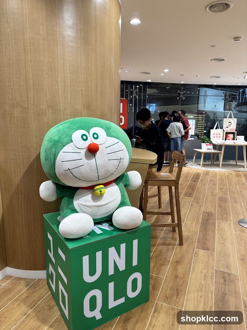 Doraemon plush in UNIQLO store interior
