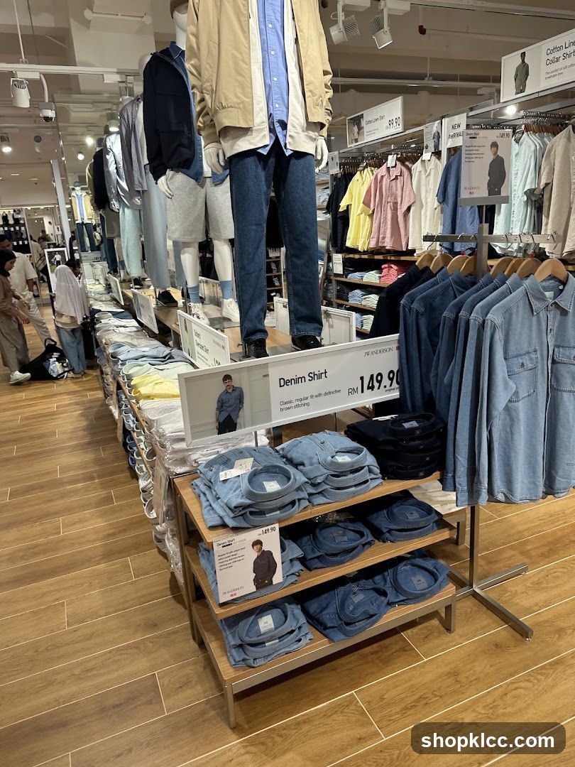 Denim Shirt Display in Clothing Store