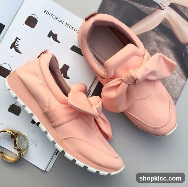 Pink Bow Sneakers