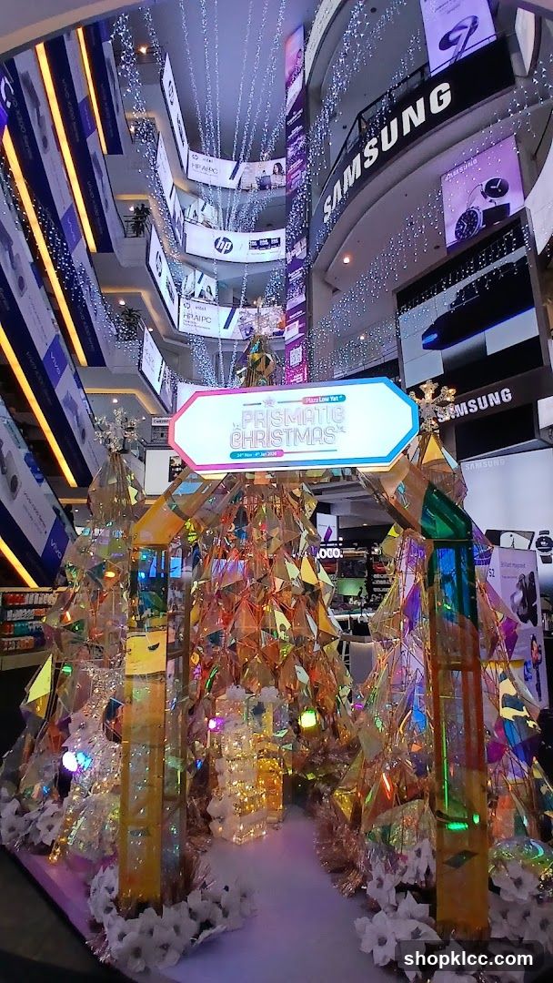Prismatic Christmas Display in Mall Interior