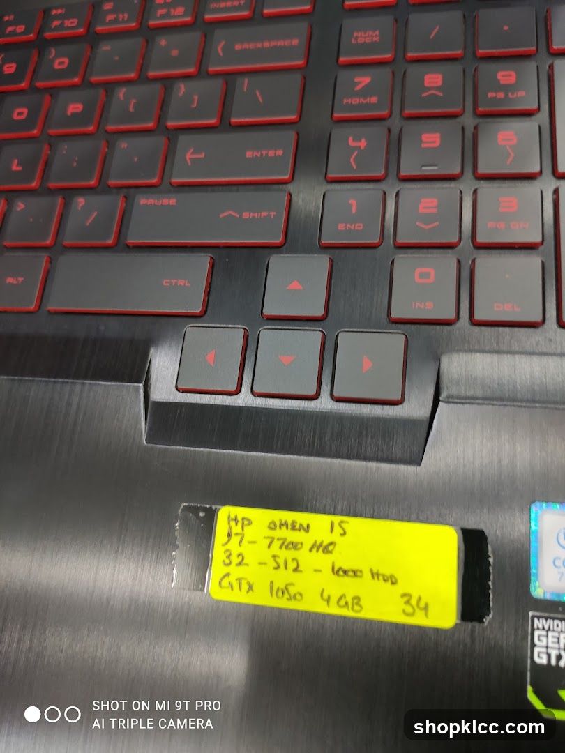 HP Omen 15 Laptop with Specifications Sticker