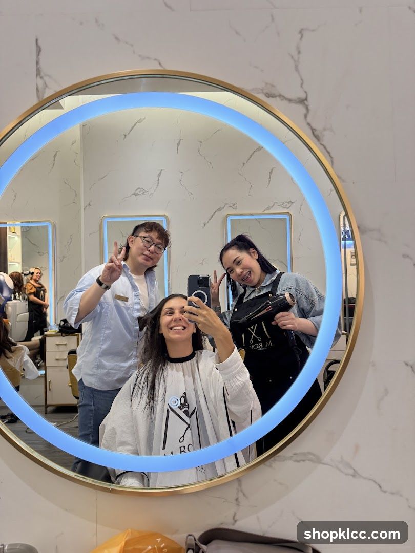 Hair Salon Interior Mirror Selfie