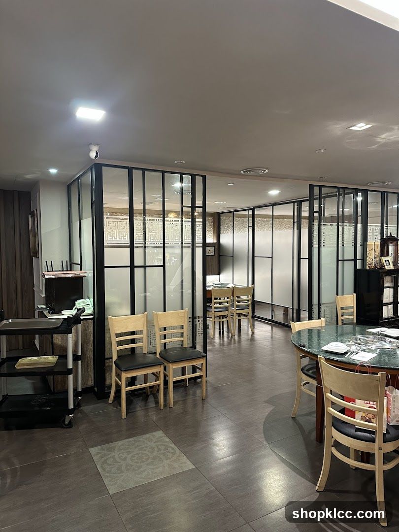Interior of a modern dining or office space