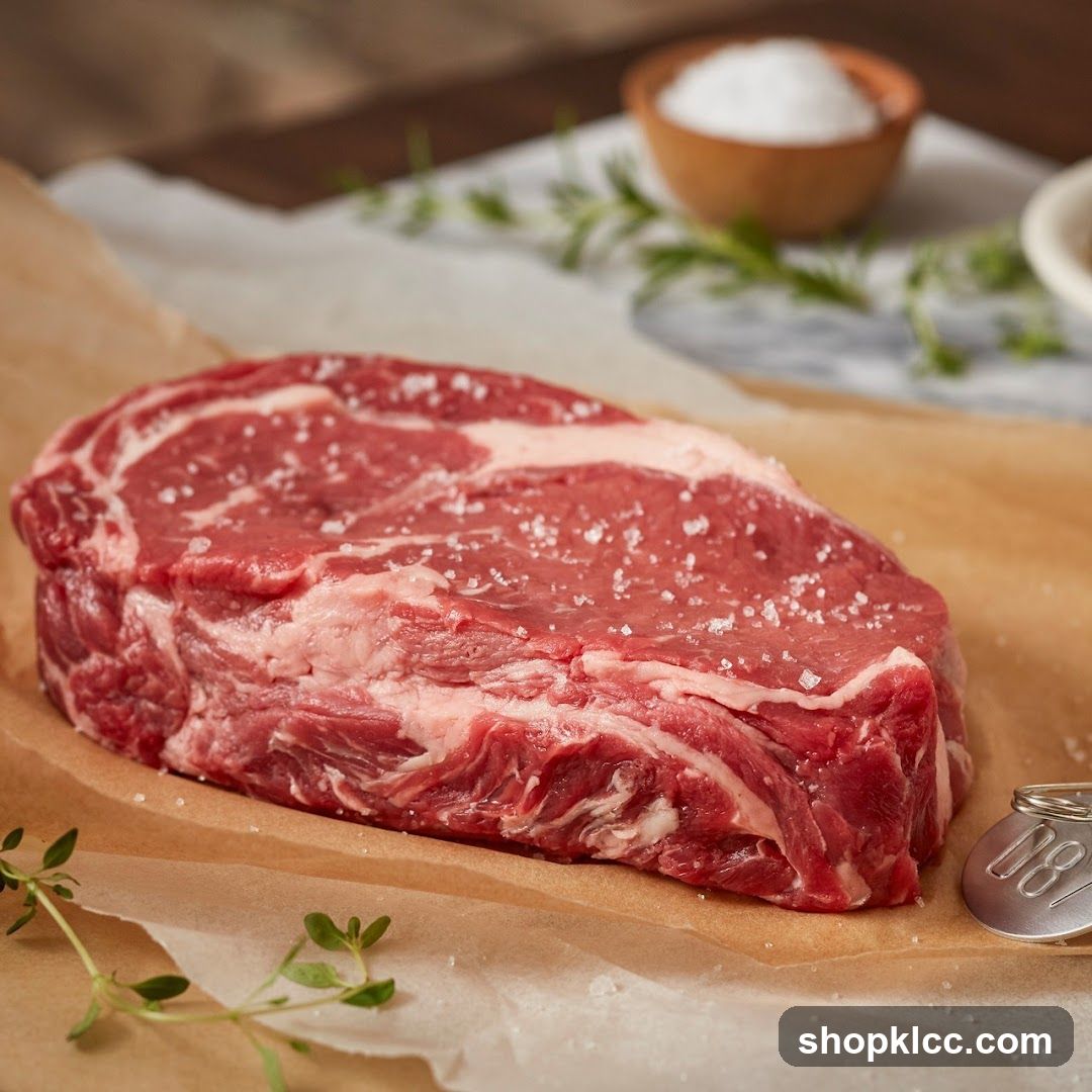 Raw Steak with Seasoning