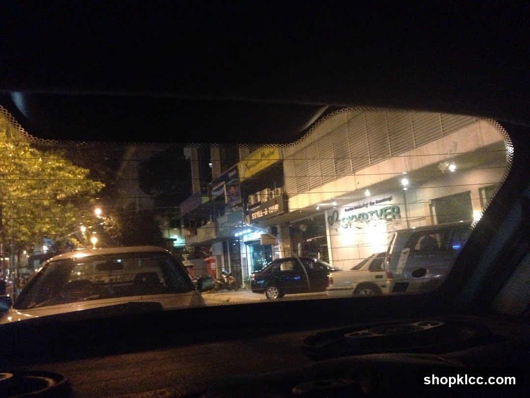 Night street view from car