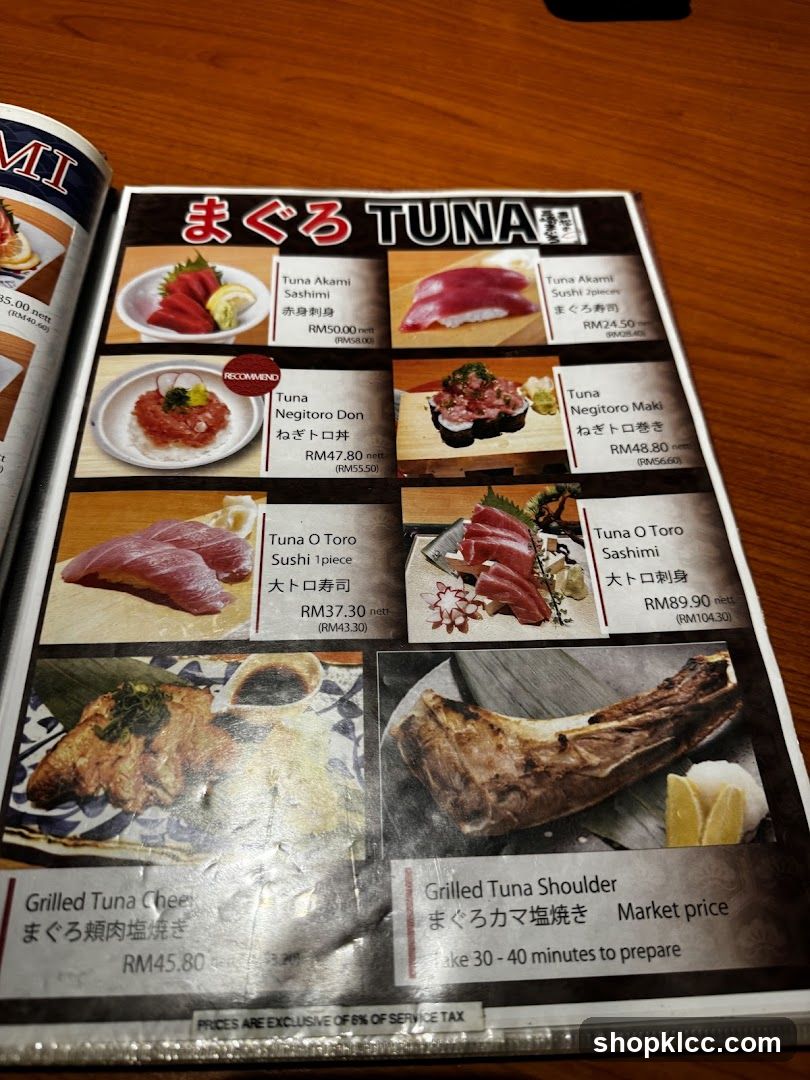 TUNA Menu