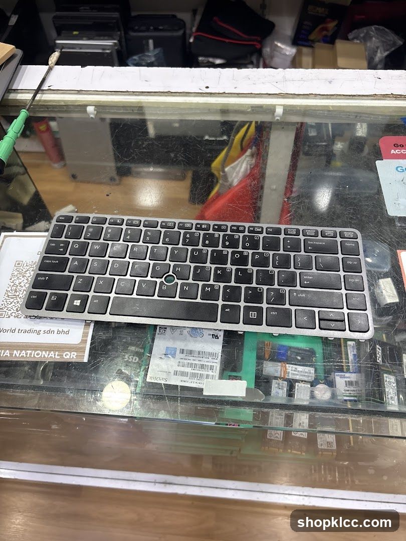 Keyboard on Glass Counter