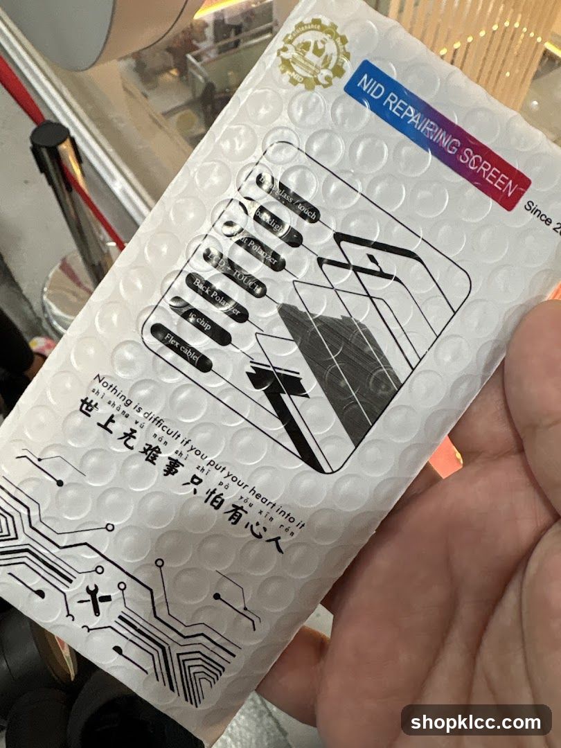 Bubble Wrap Packaging with Phone Repair Illustration