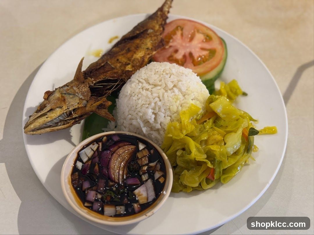 Fried Fish with Rice and Side Dishes