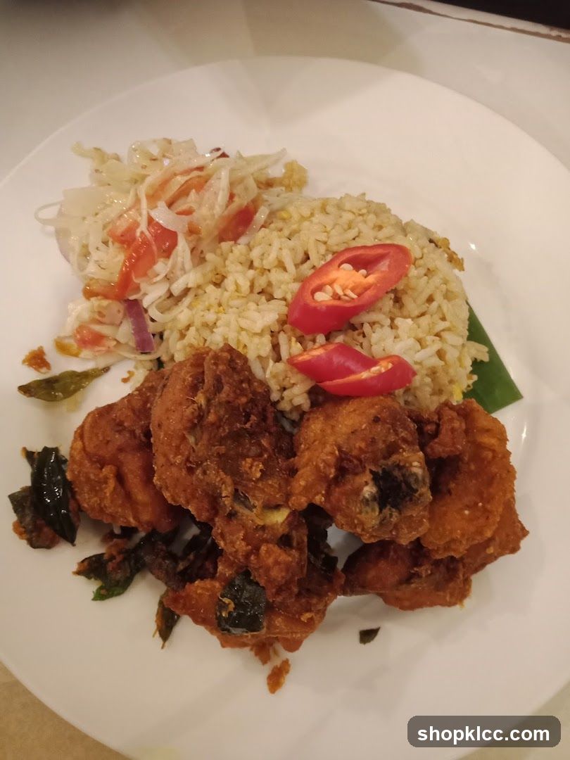 Fried Chicken and Rice Plate