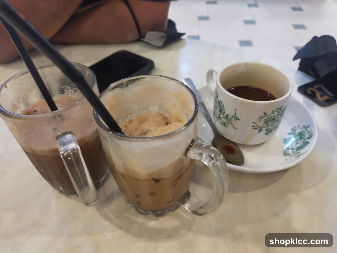 Iced Coffee and Tea on Table