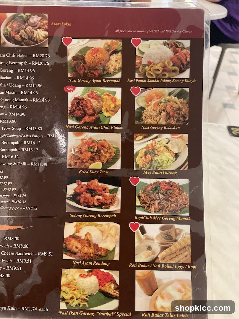 Asam Laksa Menu Board