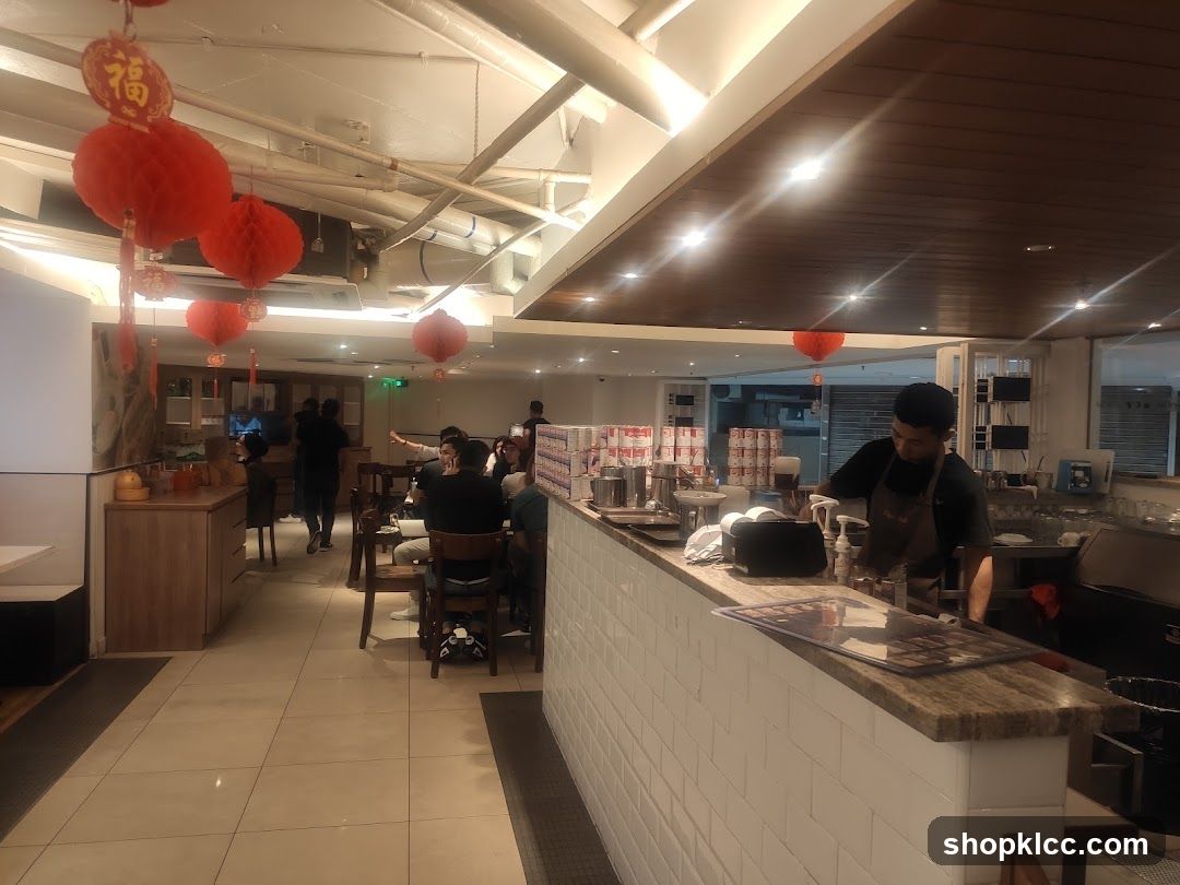 Restaurant Interior with Red Lanterns