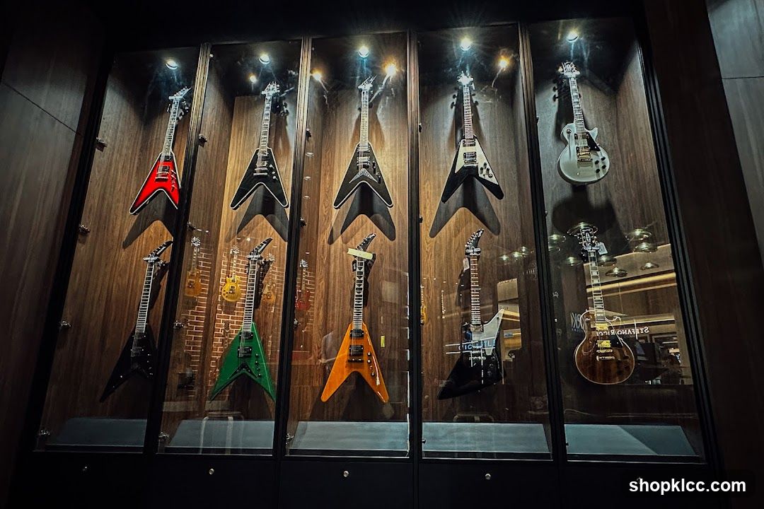 Display of Guitars