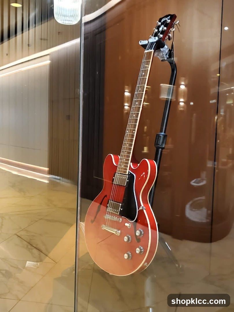 Red Electric Guitar in Display