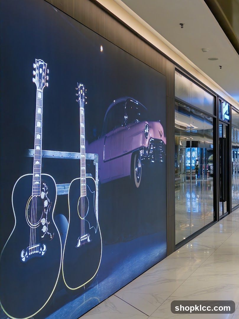 Wall Mural of Guitars and Classic Car