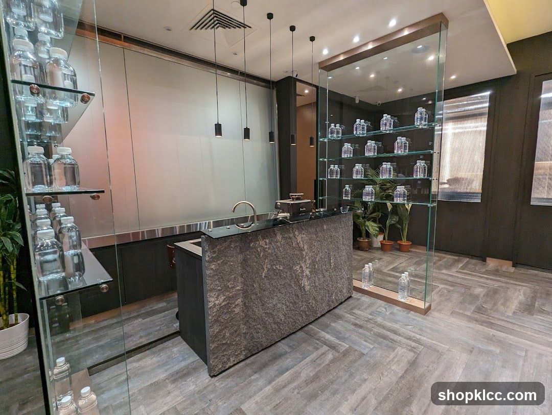 Modern Interior with Glass Display Cabinets