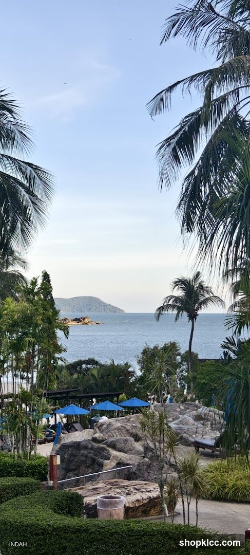 Tropical Beach View with Pool Area