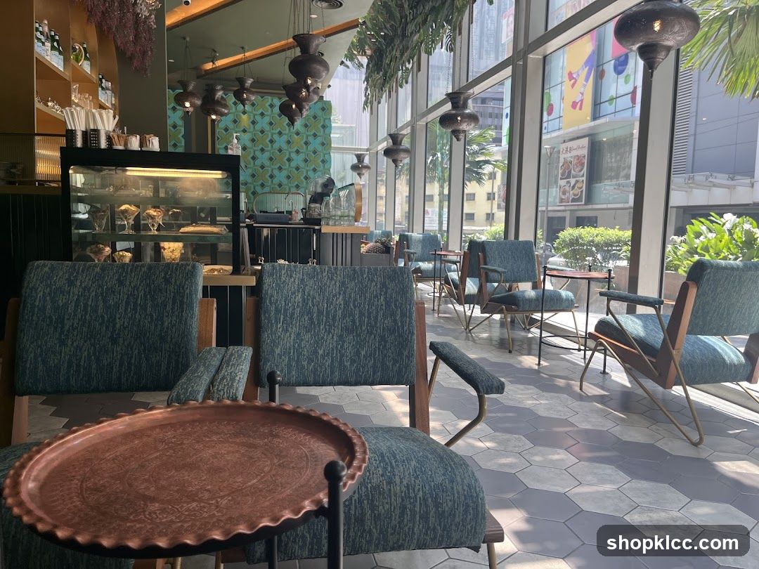 Cozy Cafe Interior with Large Windows