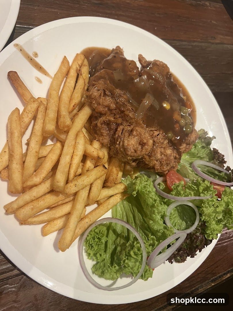 Fried Chicken with Fries and Salad